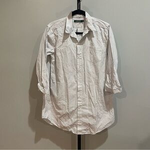 Lauren Ralph Laure Cotton Sleep Shirt Striped Light Pink Size Medium